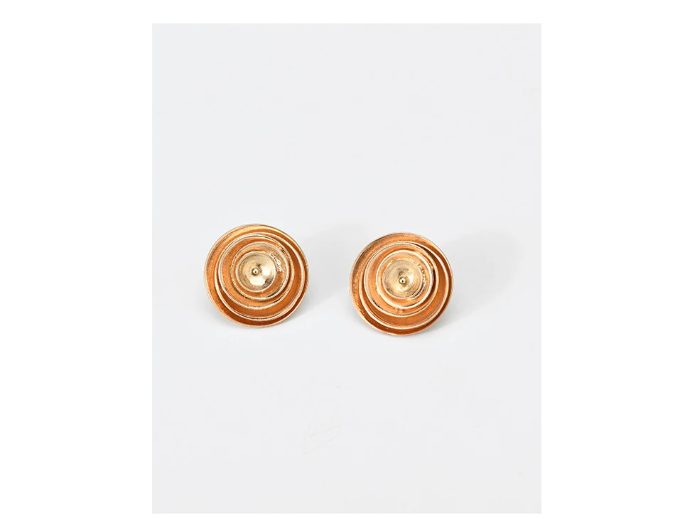 Wild&Free Special Gift Gold Color Stud Earrings For Women Statement India Jewelry Layered Round Earrings Accessories Wholesale