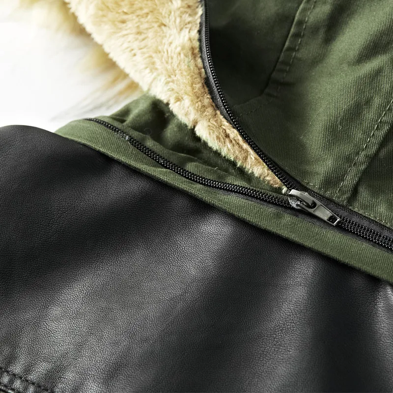 Covrlge Winter New Parka Jacket Men Plus Velvet Thickening Warm Windproof Men's Casual Hooded Coat Size MWM061 | Мужская одежда