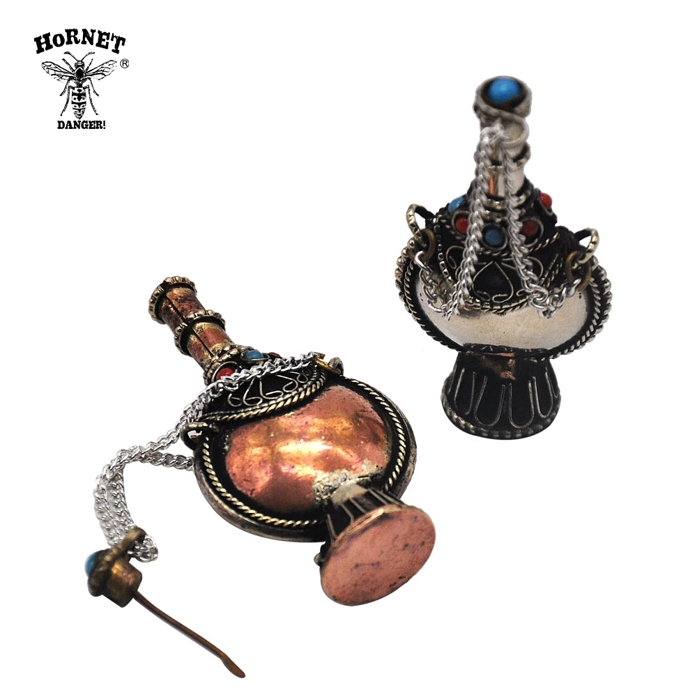 HORNET Винтаж Тибетский табак бутылочки Непал ручной работы кулон 56 мм Большой