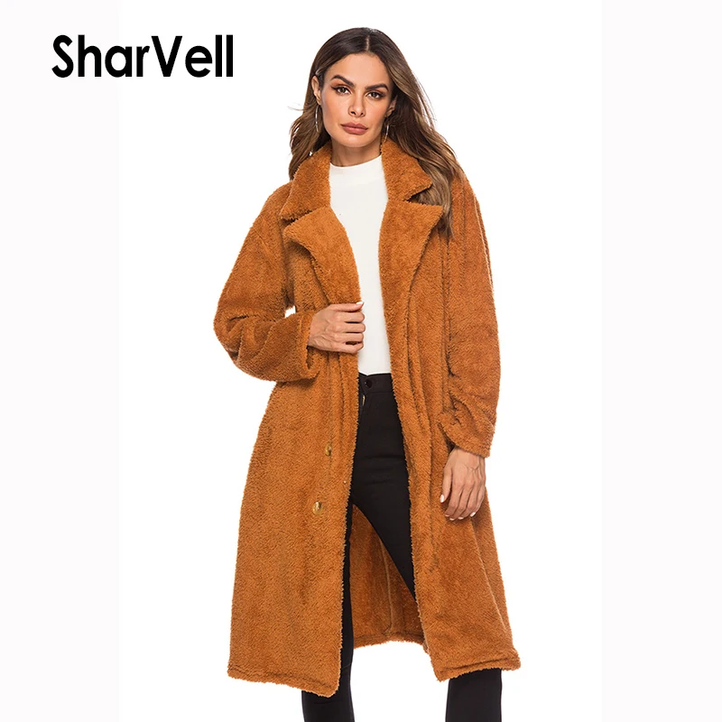 SharVell женские шубы из искусственного меха х длинные пальто с воротником модные