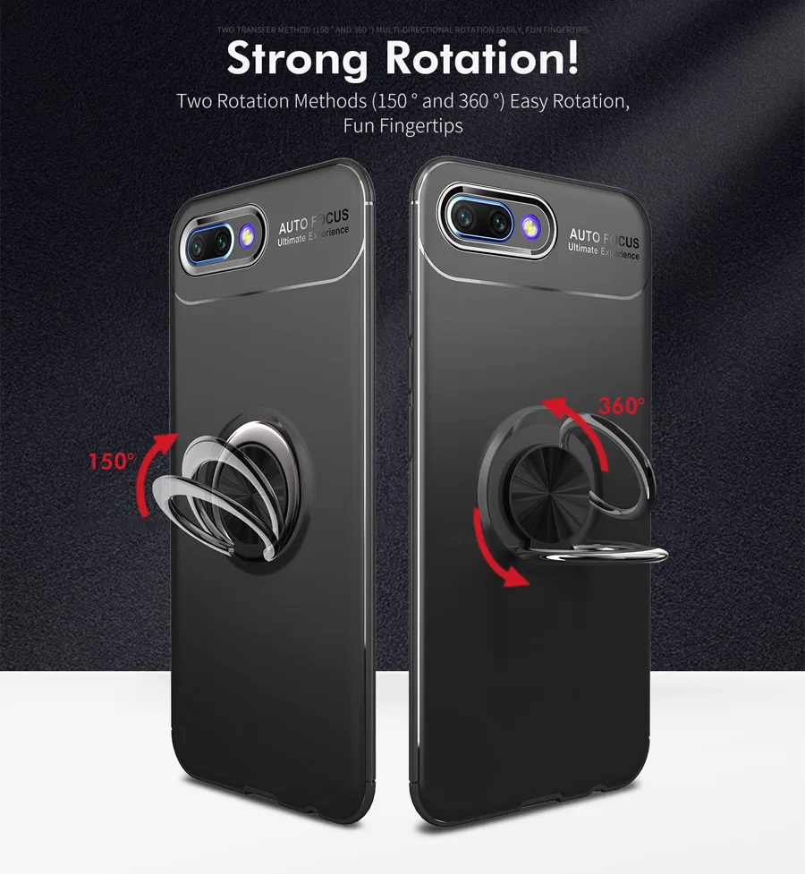 Cover Case for Huawei Honor 10 Hybrid Soft TPU Shockproof Finger Ring Cases honor Phone Bags Coque car holder | Мобильные телефоны