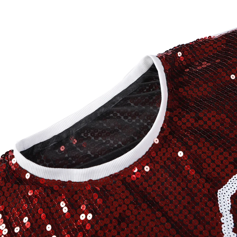 Блестящее мешковатое платье-футболка с короткими рукавами и блестками