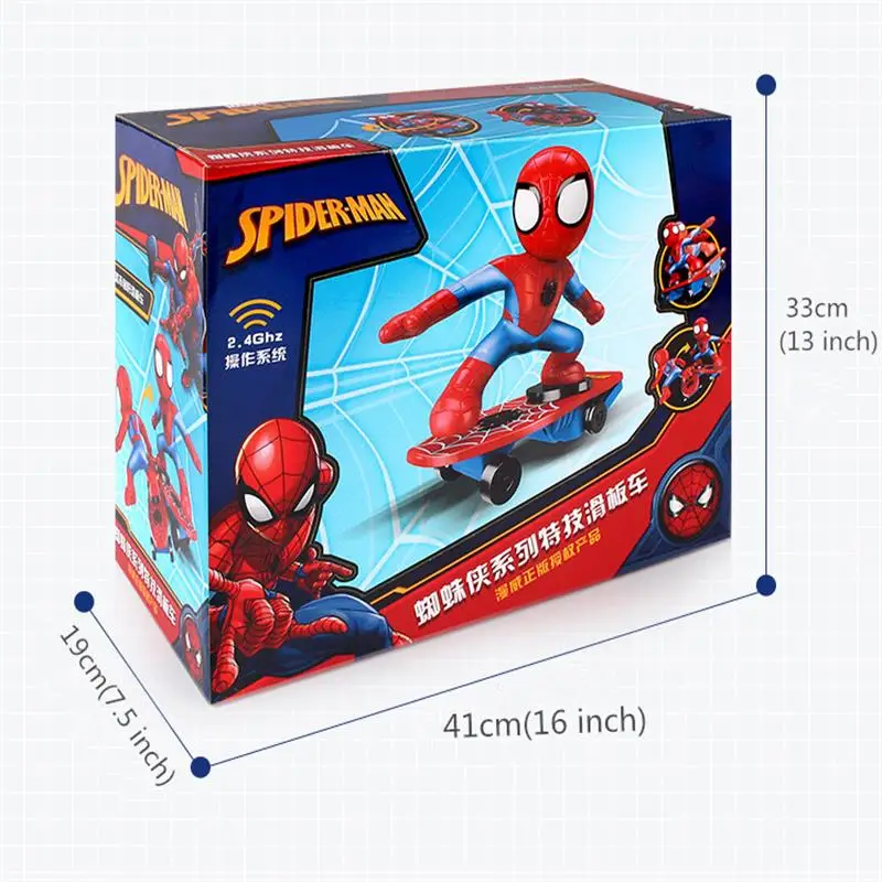 Spiderman with box Дисней Человек-паук трюк скутер зарядка беспроводной пульт дистанционного управления игрушечный автомобиль Детский Радиоуправляемый автомобиль вращающийся скутер детский подарок на день рождения - Цвет: Spiderman with box