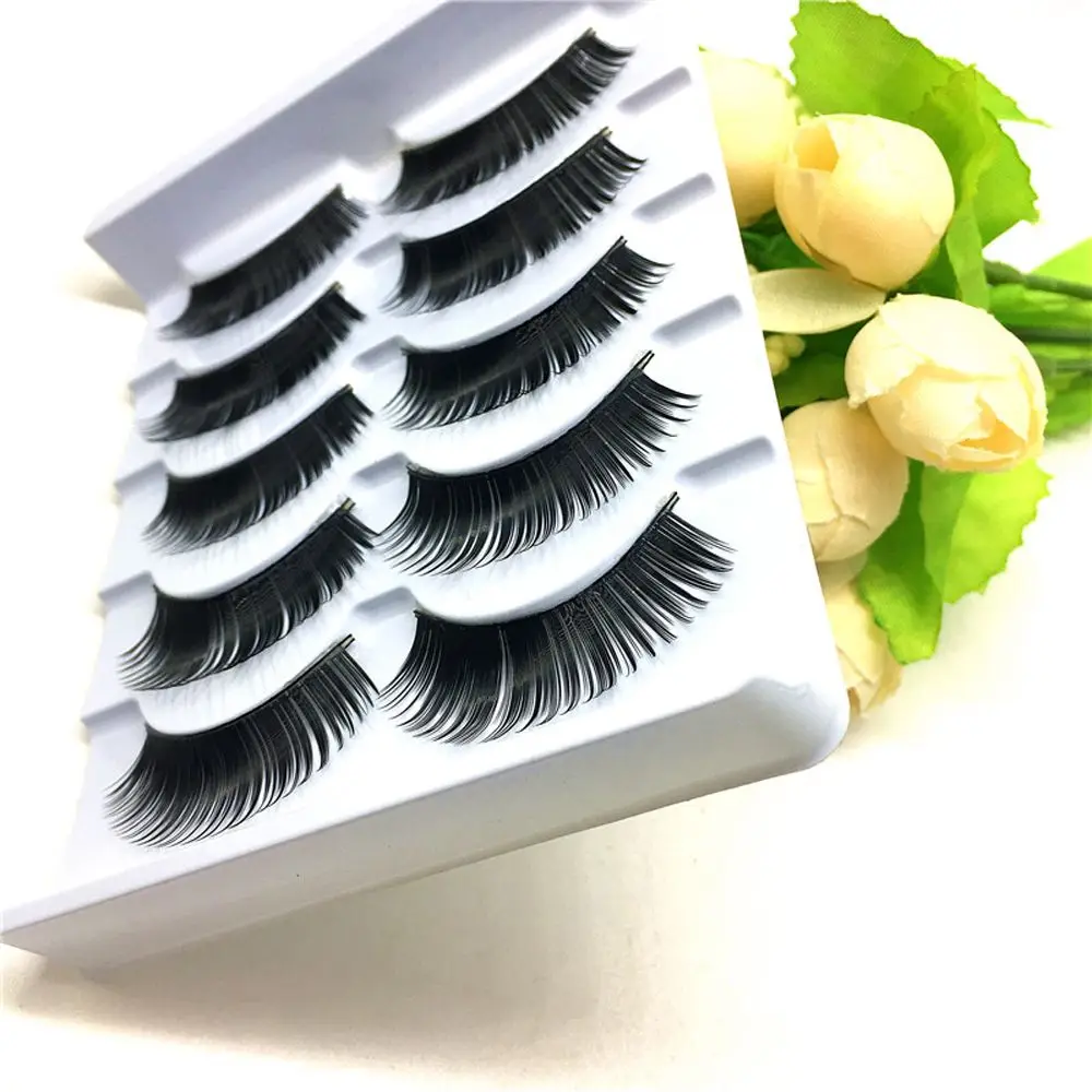 Натуральные мягкие черные длинные толстые перекрестные Накладные ресницы