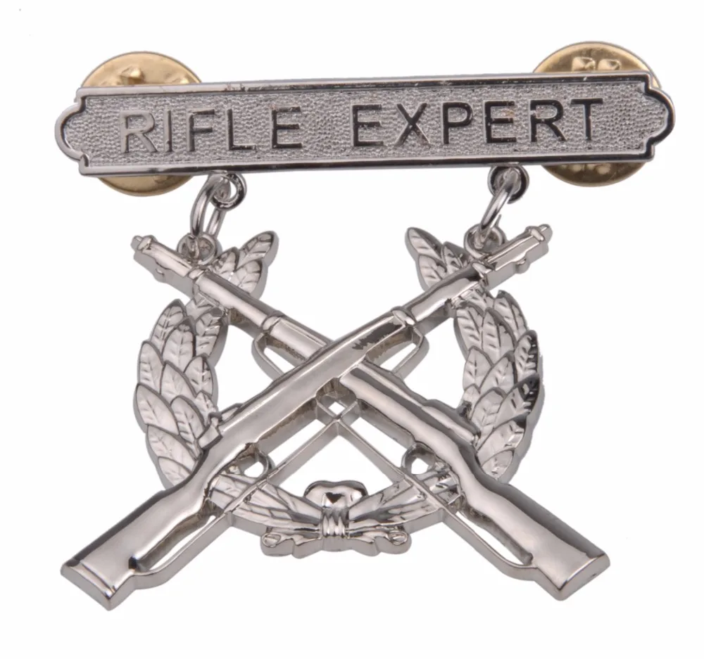 

USMC US MARINE CORPS RIFLE QUALIFICATION EXPERT SHOOTING BADGE PIN