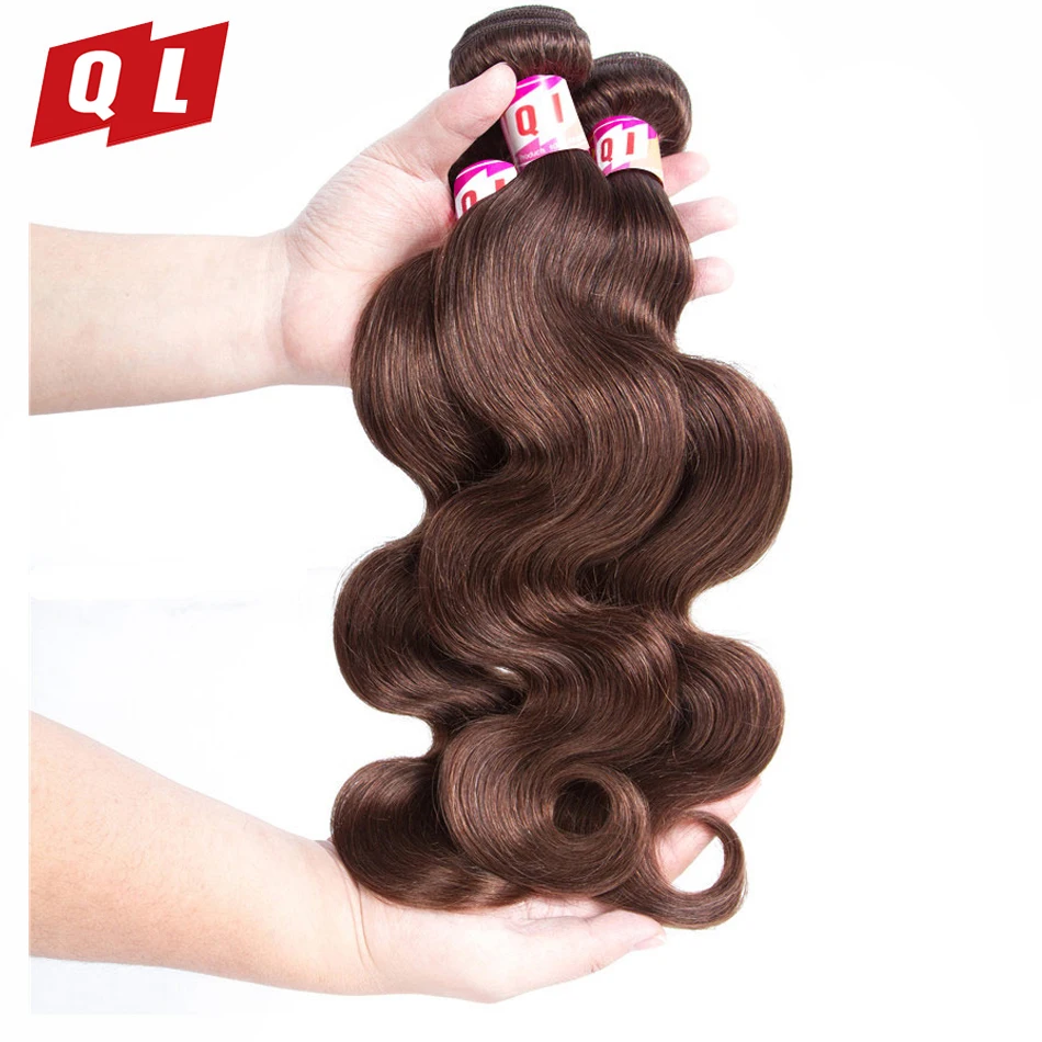 QLOVE волосы перуанские волнистые человеческие двойной узел для волос 3 пучка 100% не