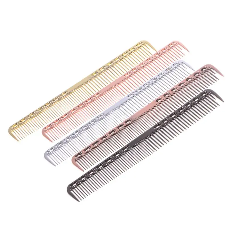 

Hairdressing & Barbers Salon Combs Professional Barbers Hairbrush Hair Brush Men Women Aluminum Metal Cutting Comb Hair Fashion