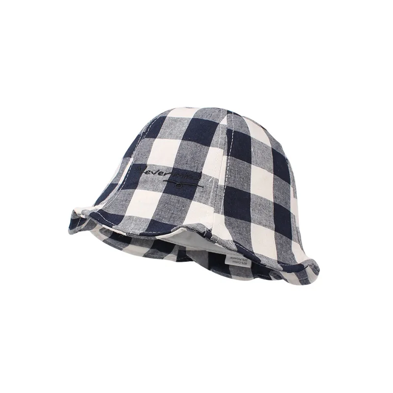 Casual Plaid Baby Hat Cotton Boys Girls Sun Cap Spring Summer Kids Clothes Fashion Girals Bucket Clothing | Детская одежда и обувь