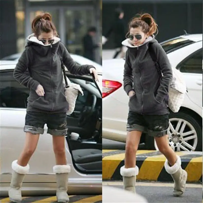 Большие размеры осенне-зимние женские Толстовки пальто модная верхняя одежда на