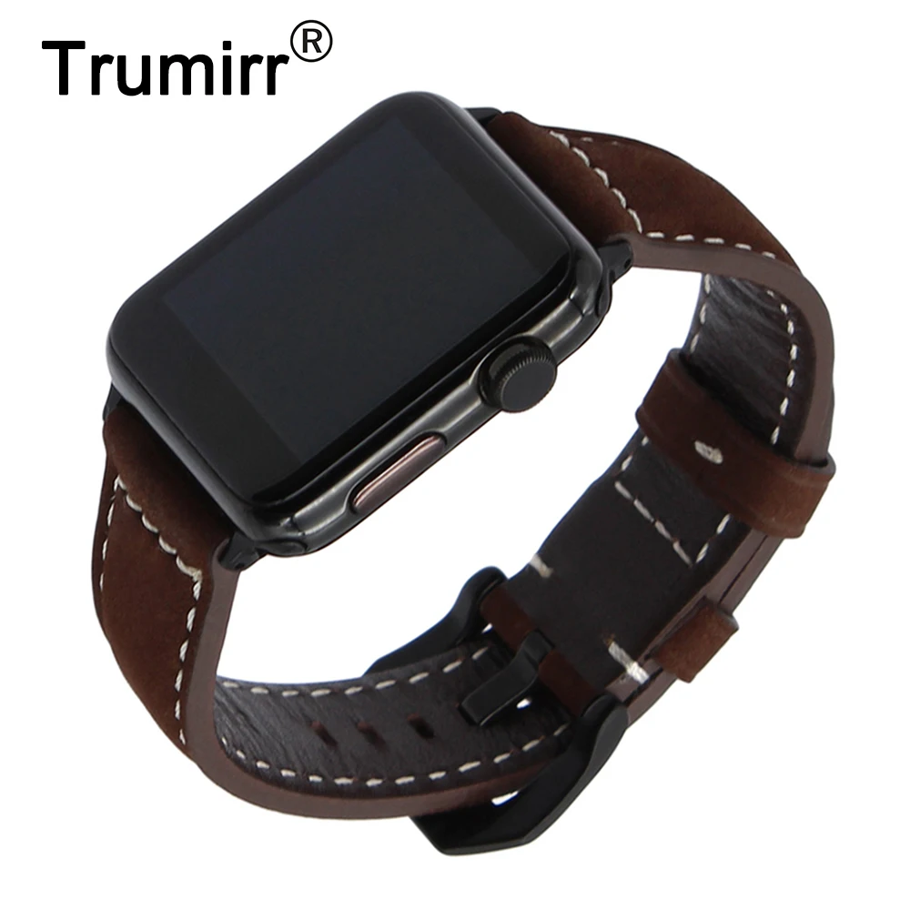 Ремешок из натуральной кожи для iWatch Apple Watch 38 мм 40 42 44 SE Series 6 5 4 3 2 1 | Наручные часы