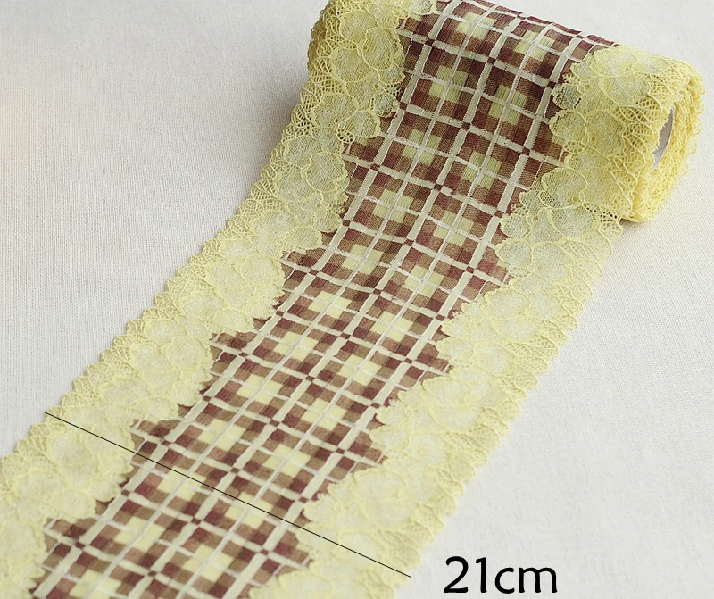 MLAEY 2 ярда изысканная эластичная кружевная бейка лимонного цвета