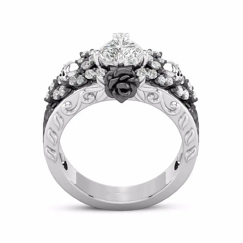Кольцо с серебряным черепом Size5 10 925 Сердце счастливое Свадебное женское подарок