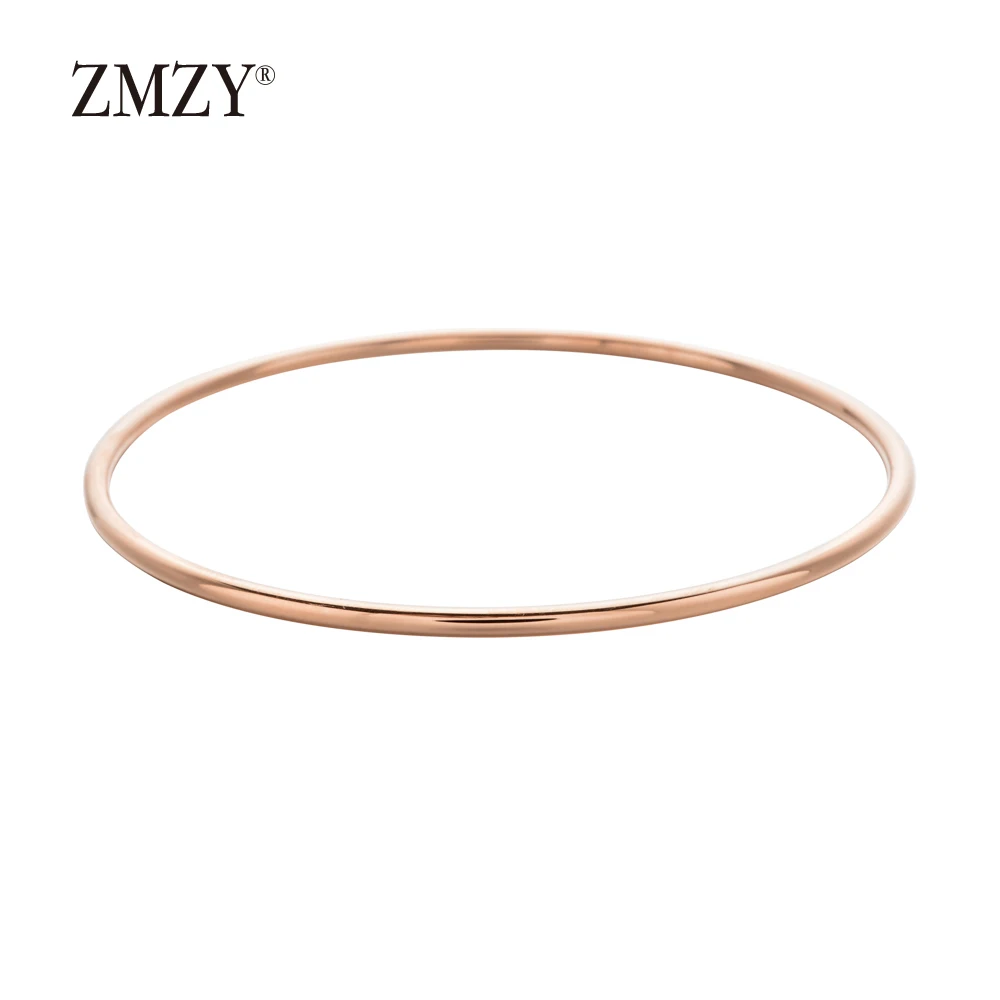 ZMZY нержавеющая сталь Классический круглый один круглый браслет простой закрытый тонкий провод браслеты с подвесками для женщин ювелирные изделия подарок