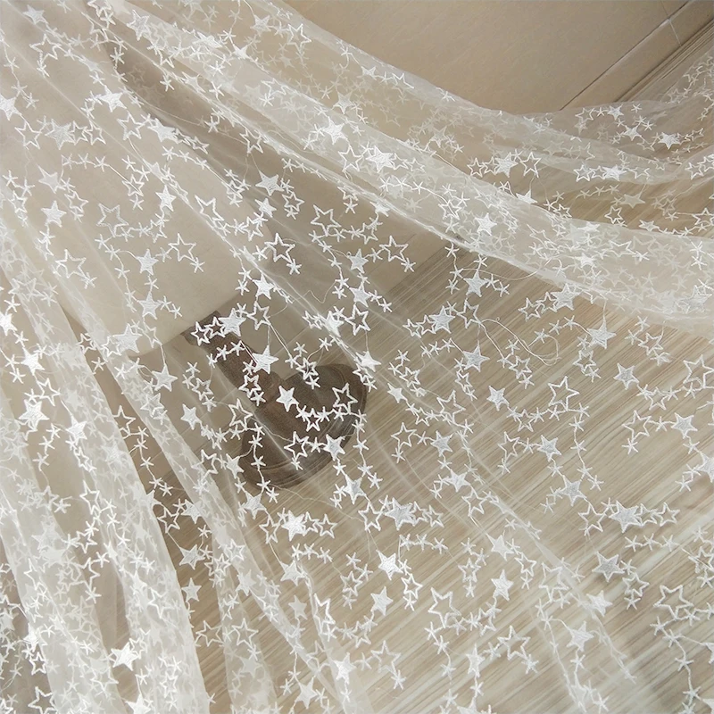 Новый стиль Высококачественная Белая вышивка звездное Сетчатое свадебное