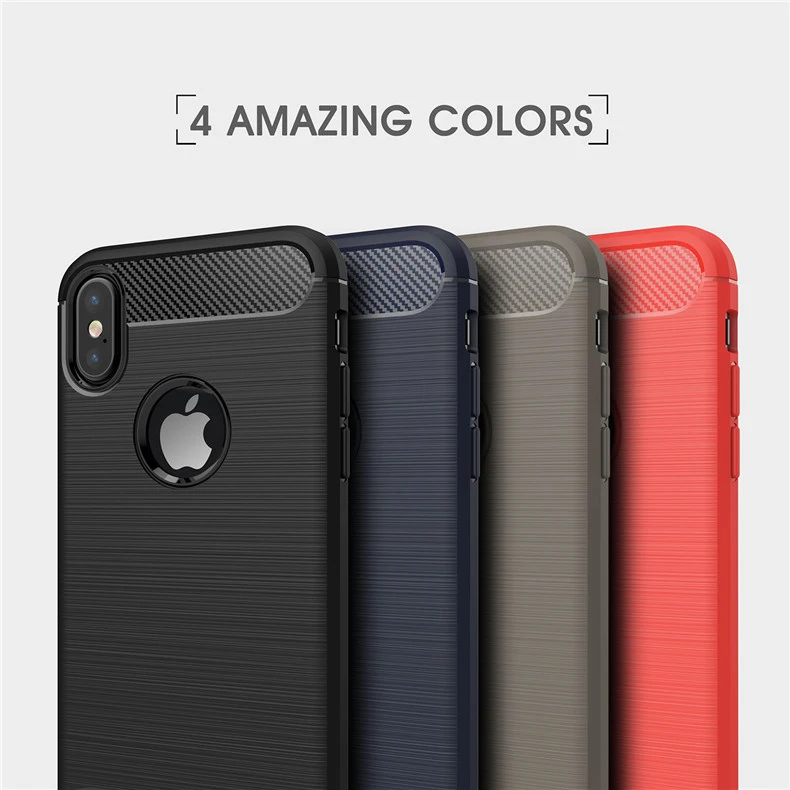 Чехол из углеродного волокна HEMSEM для iPhone X XR XS Max XSmax армированный силиконовый