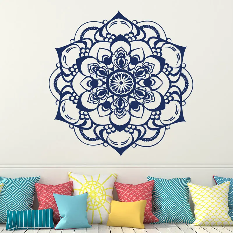 

Mandala Wall Decal Removable Vinyl Om Sign Wall Sticker Yoga Studio Wall Art Mural Home Decoration Bohemian Boho Art MTL01