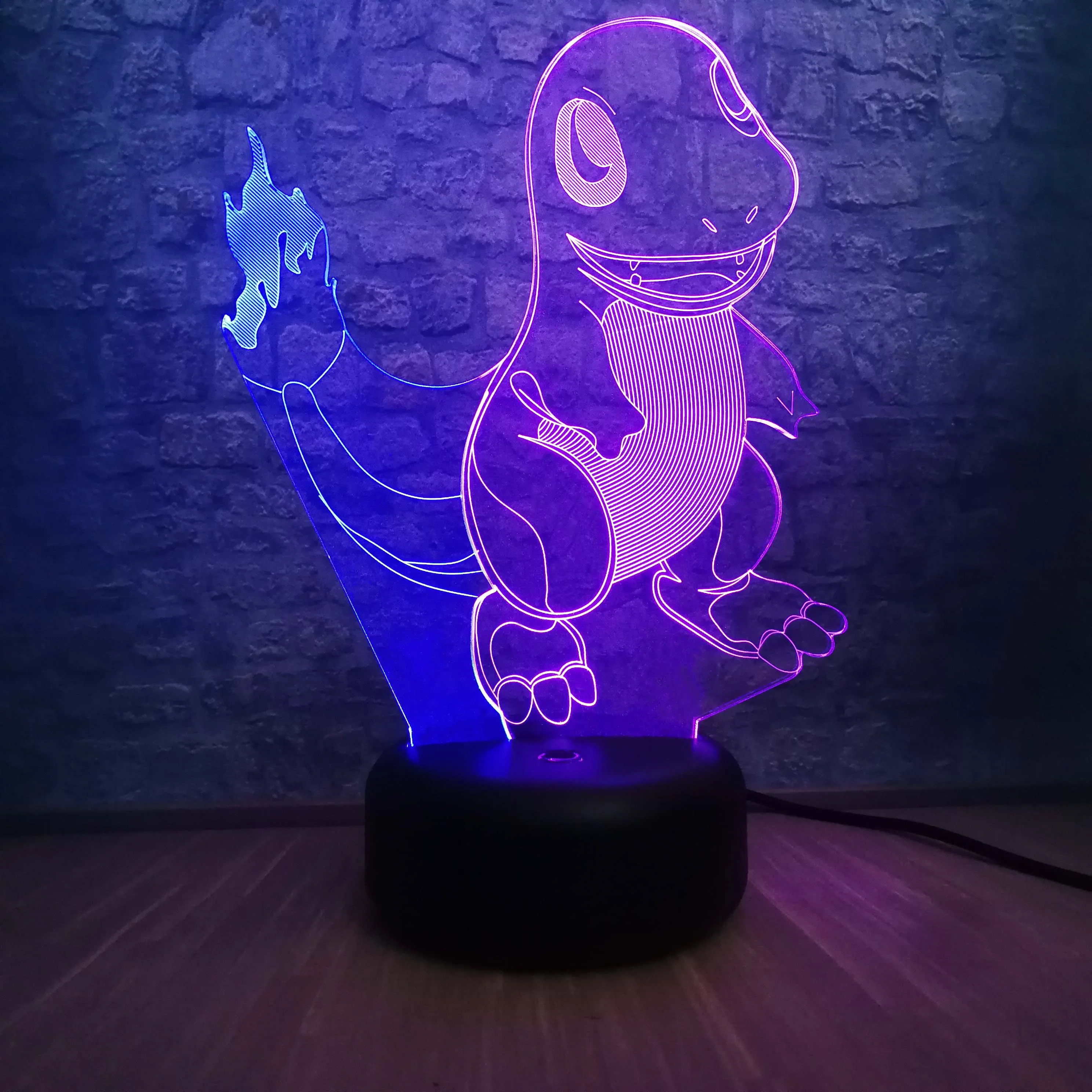 Японские Мультяшные Покемоны Go Game 3D Светодиодная разноцветная лампа маленький