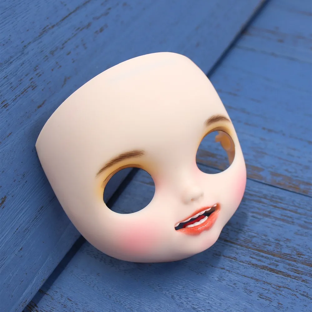 Blyth кукла ледяной индивидуальные лицо открытый рот с зубами язык белая кожа губы вырезает бровь лицо с задней пластиной и винтами