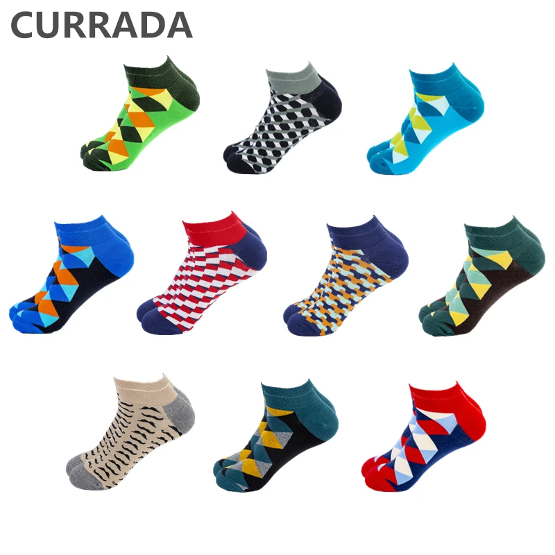 10 пар/лот мужские носки до щиколотки новинка креативный дизайн повседневные