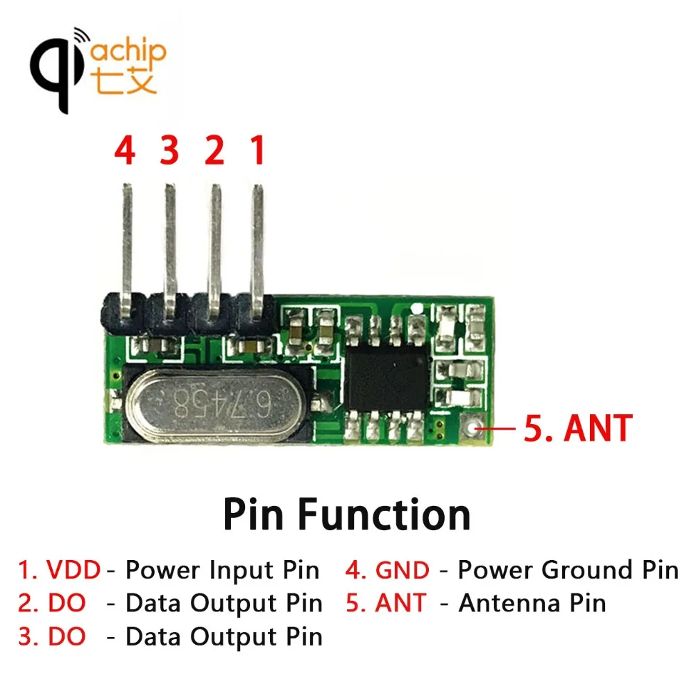 QIACHIP RF 315 мгц приемник беспроводное реле Супергетеродинный ASK/OOK модуль DC 1CH к MCU
