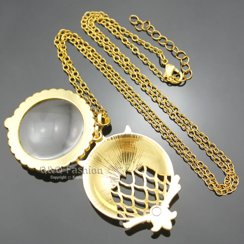 Vintage Gold Magnifying Glass Filigree Big Owl Chain Sailor Moon Pendant Anime Choker Colar Necklace Jewelry Dropshippin | Украшения и