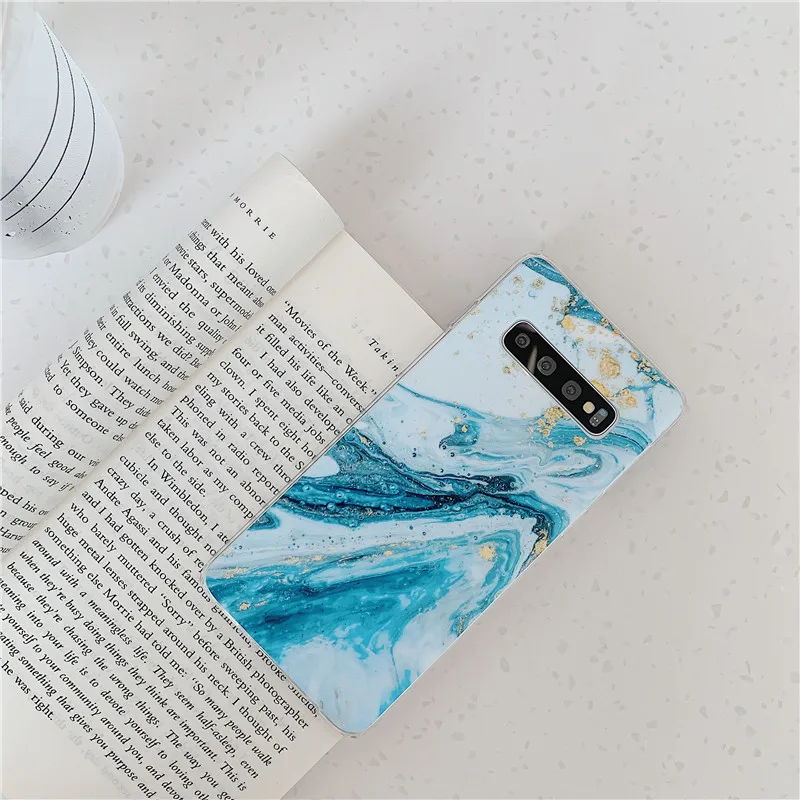 Чехол для телефона для samsung Galaxy note10 плюс S8 9 S10 плюс 10E lite A40/50/70 мягкий чехол s Морская вода текстура раковины чехол для телефона
