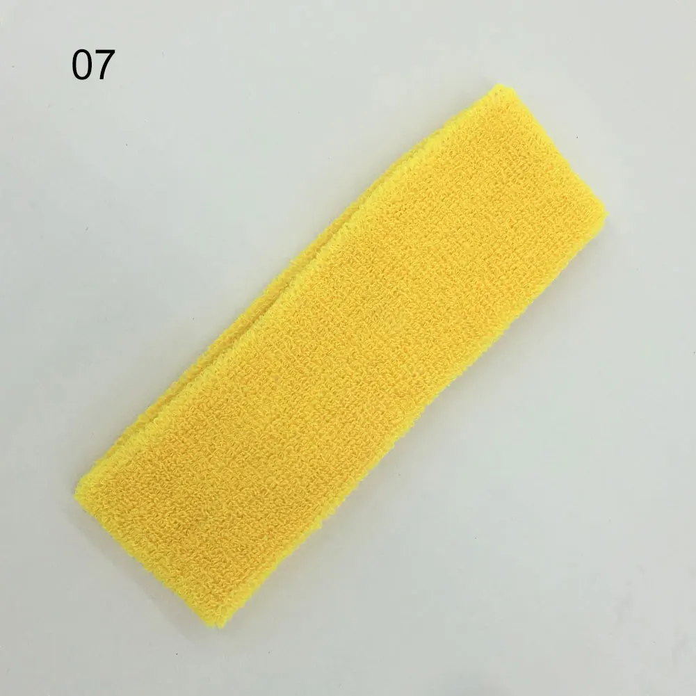 07 Yellow Головная повязка для бега, эластичная хлопковая повязка для йоги, повязки для волос,, Хит, мужская, женская, для спорта на открытом воздухе, головная повязка для бадминтона, тренировок, тренажерного зала - Цвет: 07 Yellow
