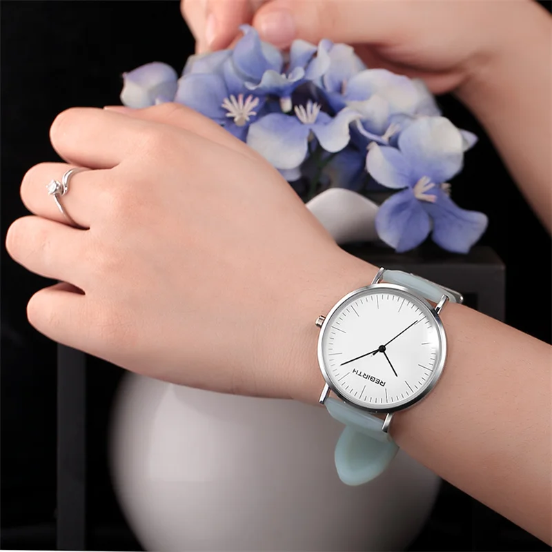 Montre Femme женские наручные часы Стильный силиконовый ремешок REBIRTH платье Дамская
