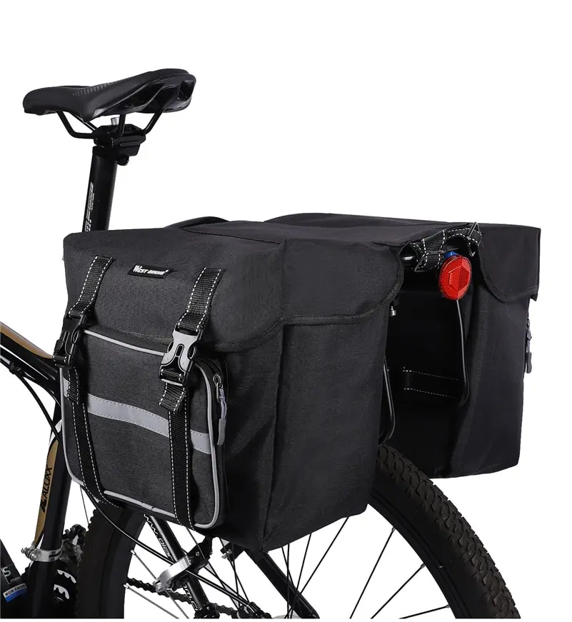 WEST BIKING велосипедная сумка с дождевиком 25л велосипедная сумка на заднее сиденье с двойным багажником велосипедная сумка на заднюю стойку