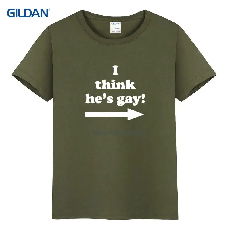 Я думаю что он гей колледж 2017 тонкая футболка мужская летняя с длинным рукавом