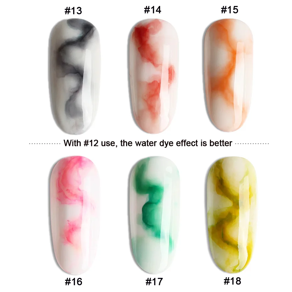 15ML Watercolor Ink Nail Polish Blooming Gel Smoke Effect Smudge Bubble Soak Off Art Varnish DIY Manicure Decoration JI955|Гель для