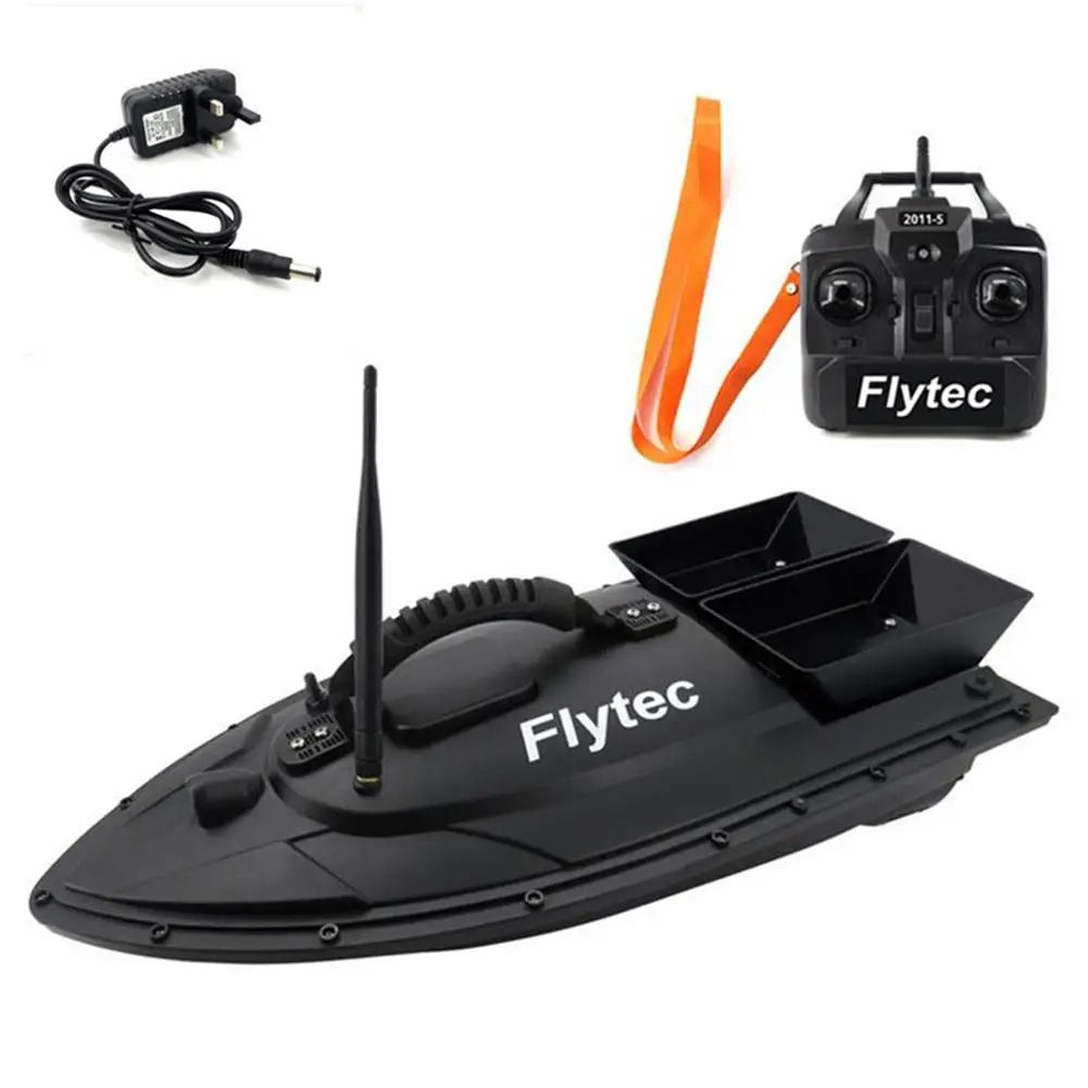 Black UK Flytec 2011-5 Fishing Tool Smart RC Bait Boat Digital Automatic Frequency Modulation Radio Remote Control Device Fishing 500M - Цвет: Black UK