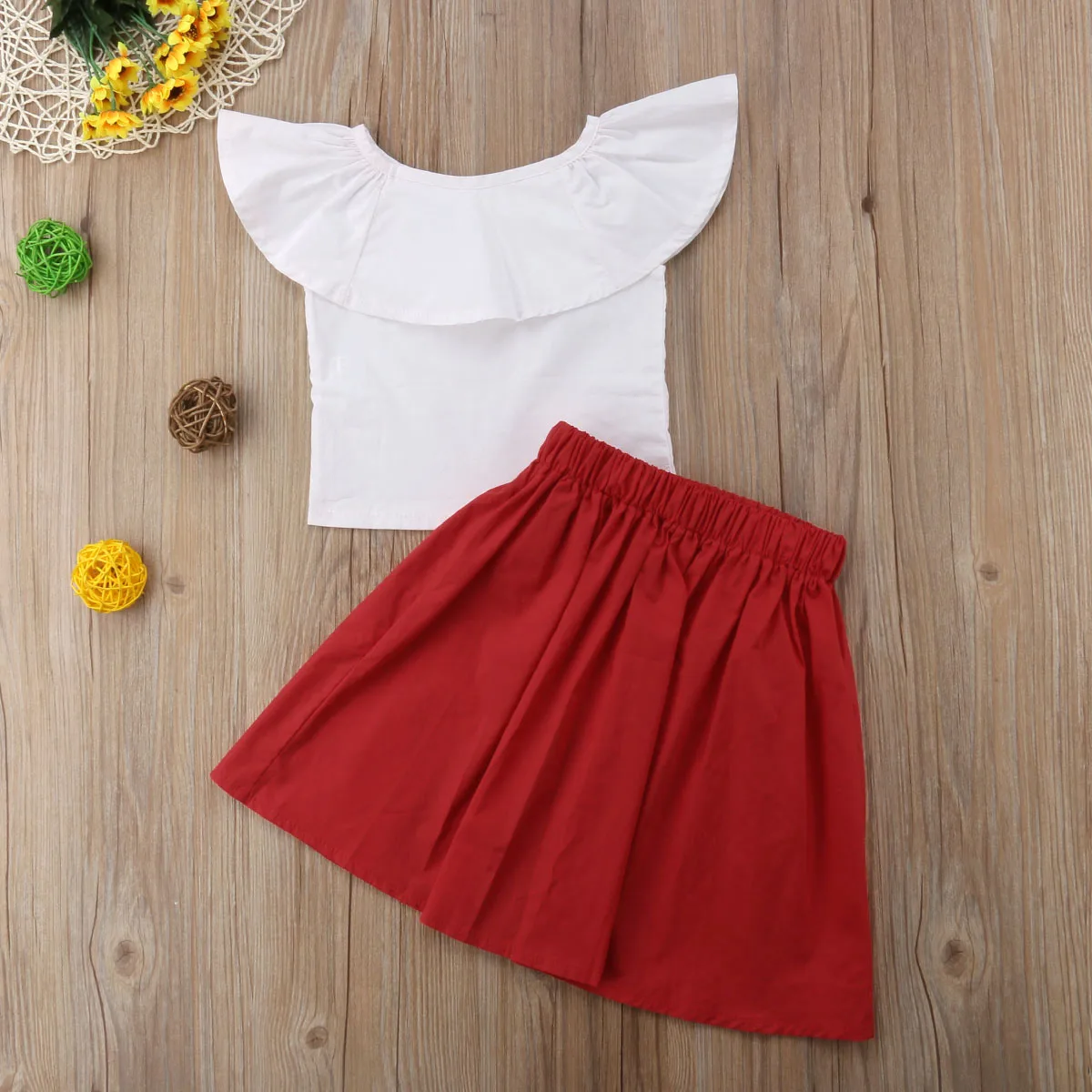 Детские вечерние комплекты одежды из 3 предметов для маленьких девочек топы с