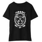 Женская футболка в стиле Харадзюку, свободная летняя футболка с коротким рукавом и принтом кота