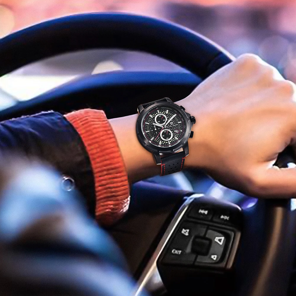 PAGANI Design Mens Watches Fashion Blue Big Dial Military Sport Watch Men Quartz Wrist Watch Chronograph Clock Reloj Hombre 2018 enlarge