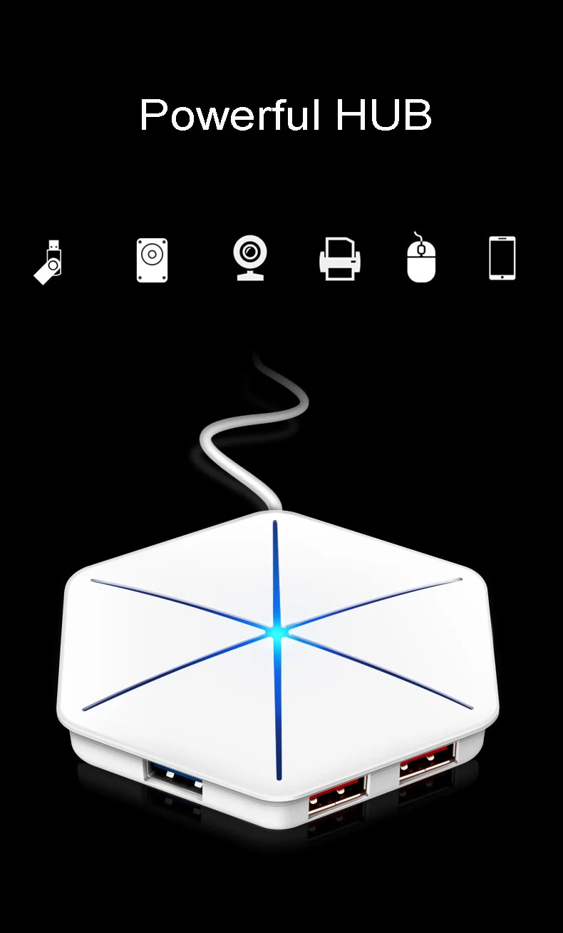 ICE COOREL USB 3,0 2,0 концентратор высокой Скорость Внешний 6 Порты и разъёмы Usb разветвитель с микро Usb Интерфейс SD/TF Card Reader для портативных ПК