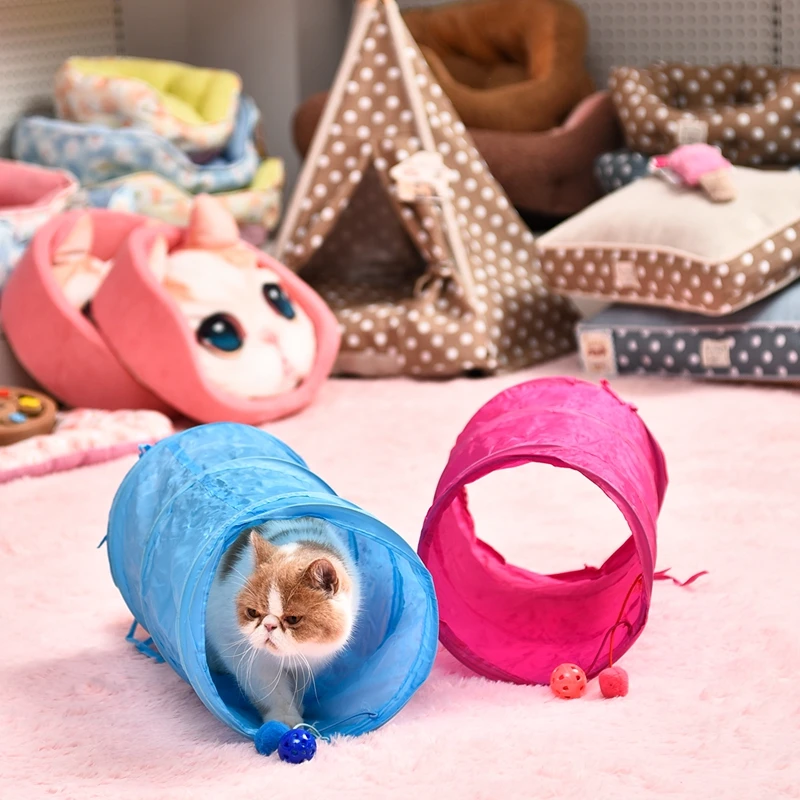 Игровой тоннель для кошек складная забавная игрушка игровой домашних животных с