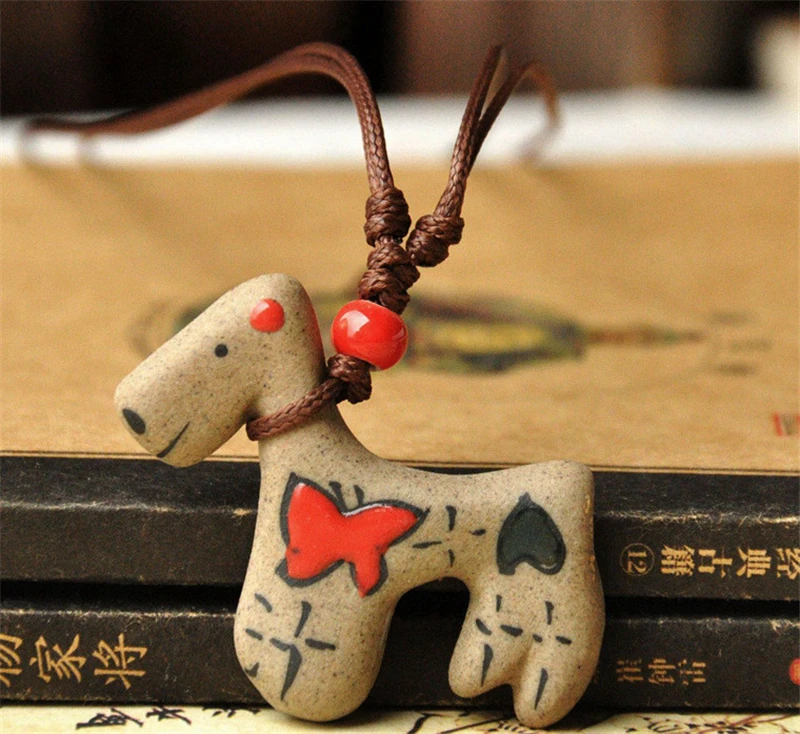 Ожерелье морской моды MEW милый стиль мультяшная собачка Керамическая подвеска