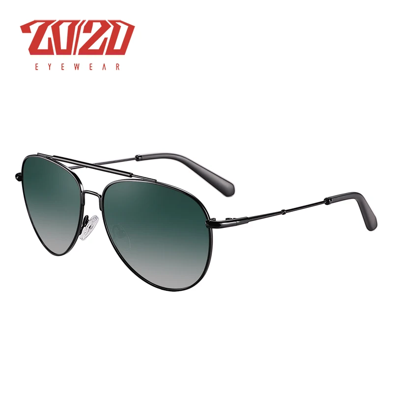 C01BlackP-G15 20/20 Бренд-Дизайн Поляризованные Старинные Квадратные Солнцезащитные Очки Твин Балки Металлический Каркас Очки Мужские Очки Аксессуары Gafas 17096 - Цвет линз: C01BlackP-G15