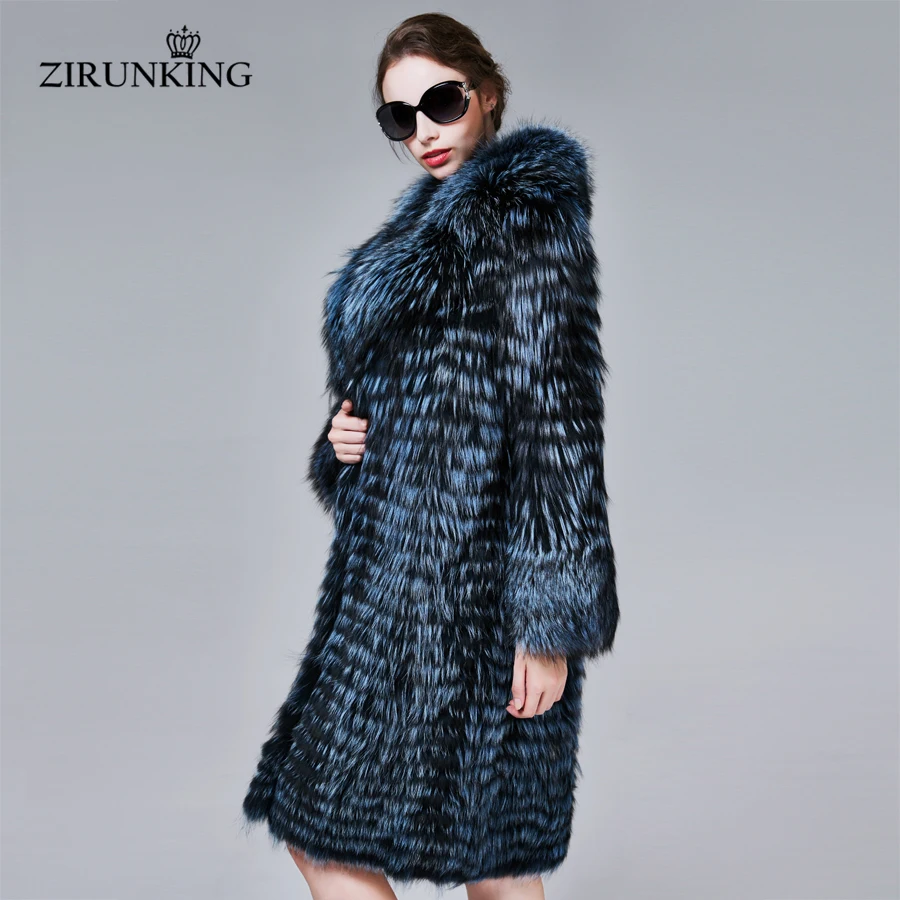ZIRUNKING 2020 Осенняя теплая шуба из натурального Лисьего меха женские толстые модные
