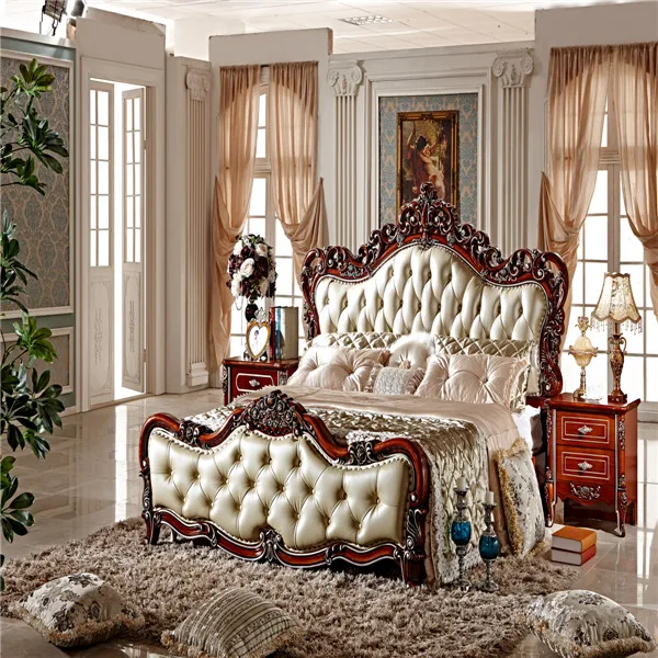 Роскошная Европейская кровать/мебель для спальни/комплект спальни MS107 большого