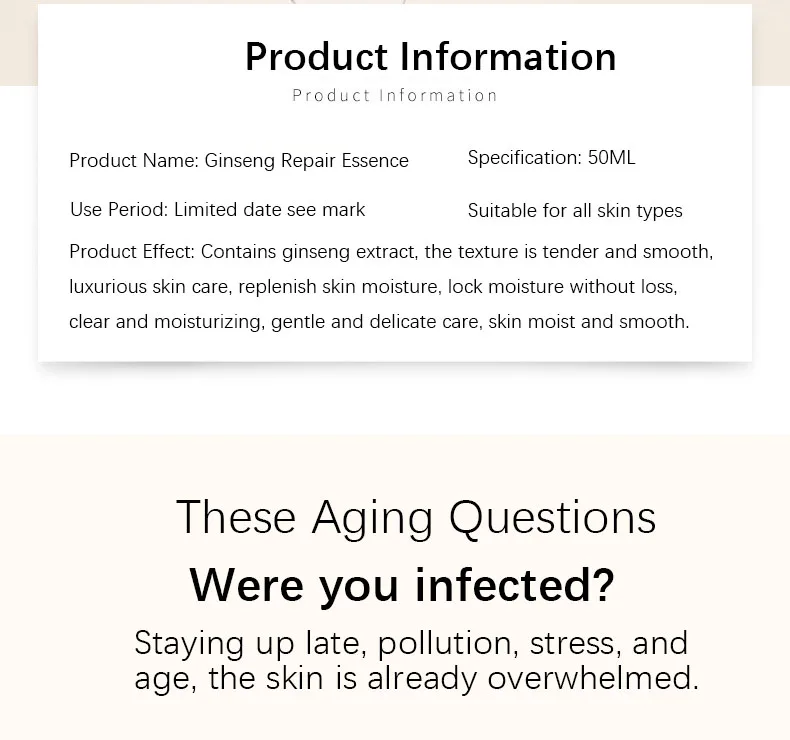 Гиалуроновая кислота Сыворотка для лица Niacinamide Vitaminis женьшень эссенция с коллагеном, против морщин пор минимайзер Антивозрастной уход за кожей 50 мл