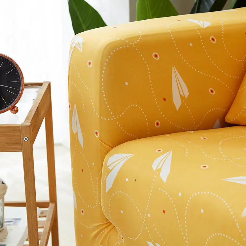 Желтый плоский Эластичный Защитный чехол для дивана гостиной чехлов секционных L