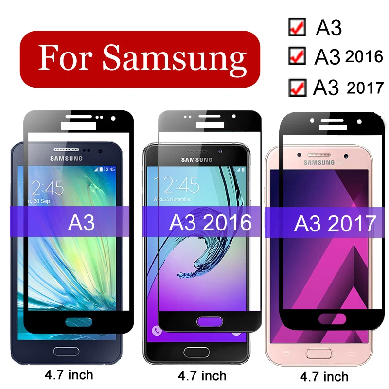 Защитная пленка для samsung galaxy a3 2016 2017 экрана закаленное стекло tremp samsyng 3a galax