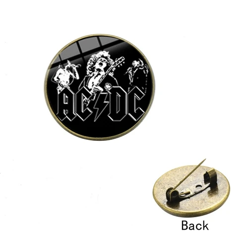 Style 19 SONGDA AC/DC поп-рок-группа Брошь Мода жесткий рок-музыка логотип ACDC ручной работы стекло кристалл купол значки на лацкан, Металлическая Эмблема для фанатов подарок - Окраска металла: Style 19