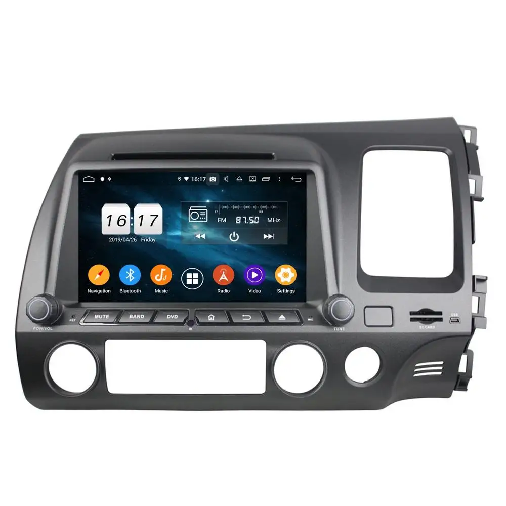 

4GB RAM Octa Core 8" Android 9.0 Car Radio DVD for Honda Civic Right 2006 2007 2008 2009 2010 2011 GPS WIFI Bluetooth USB DVR