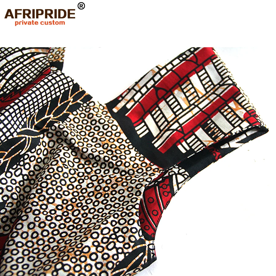 Afripride, Африканское весеннее Хлопковое платье для женщин, без рукавов, v-образный вырез, длина до пола, женское платье с повязкой на голову A1825039
