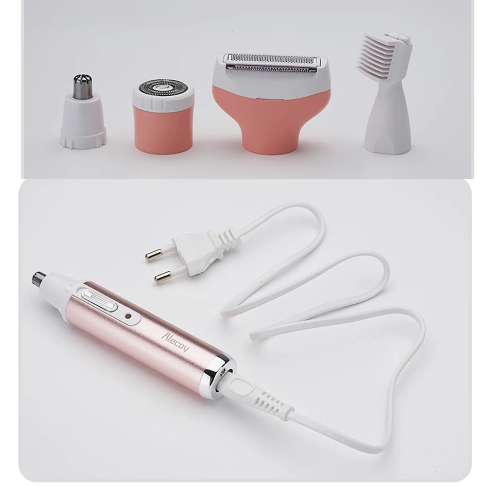 2019 новый 4 в 1 Перезаряжаемые USB эпилятор для удаления волос носу борода брови