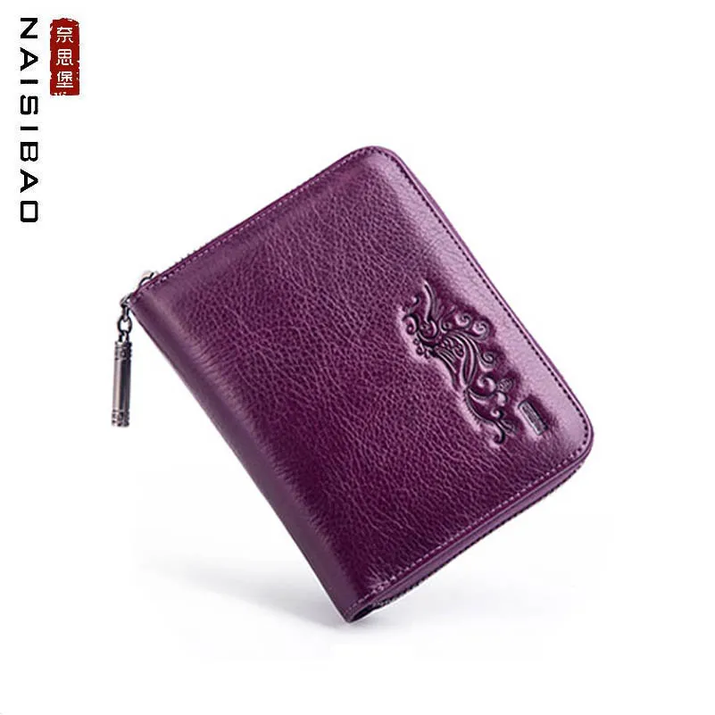 NAISIBAO новинка Женские кошельки из натуральной кожи топ воловьей женская кожаная