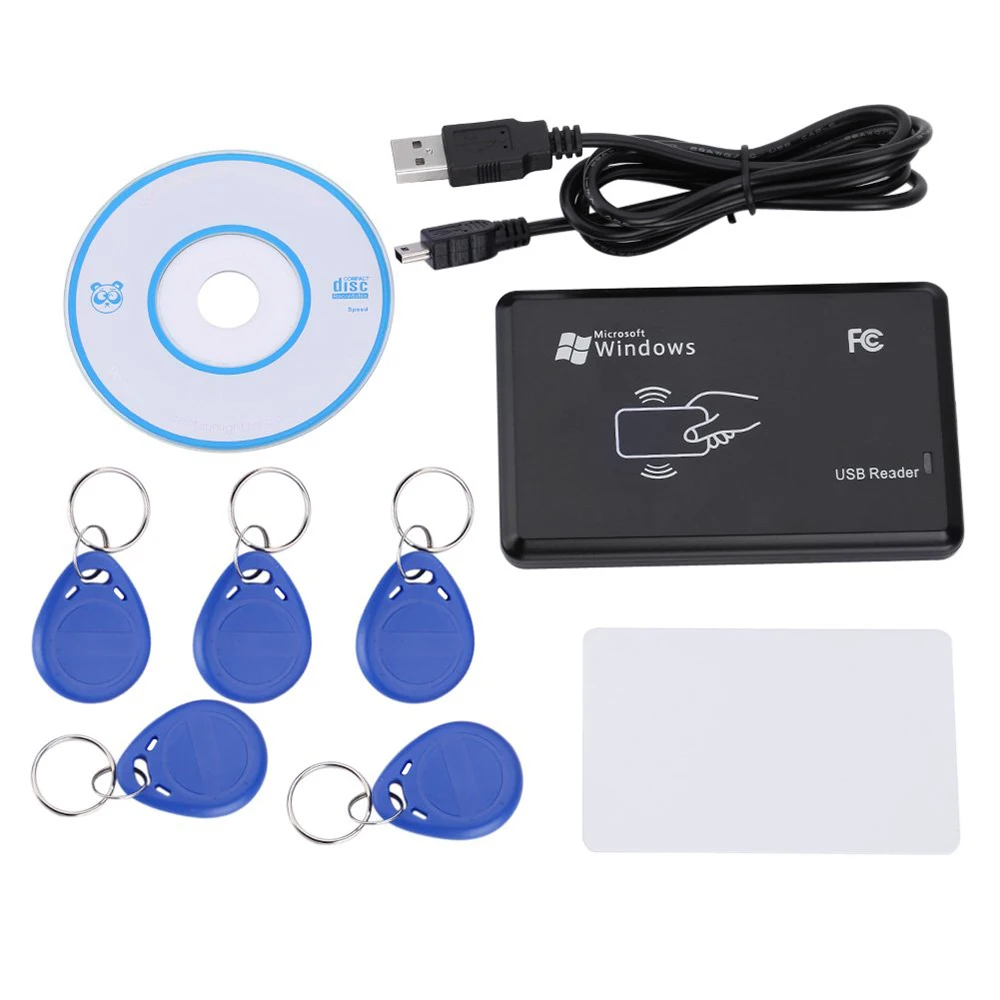 125 кГц RFID ID EM кард ридер писатель копир с 5 шт. EM4305 ключ тег + T5577 карта для контроля
